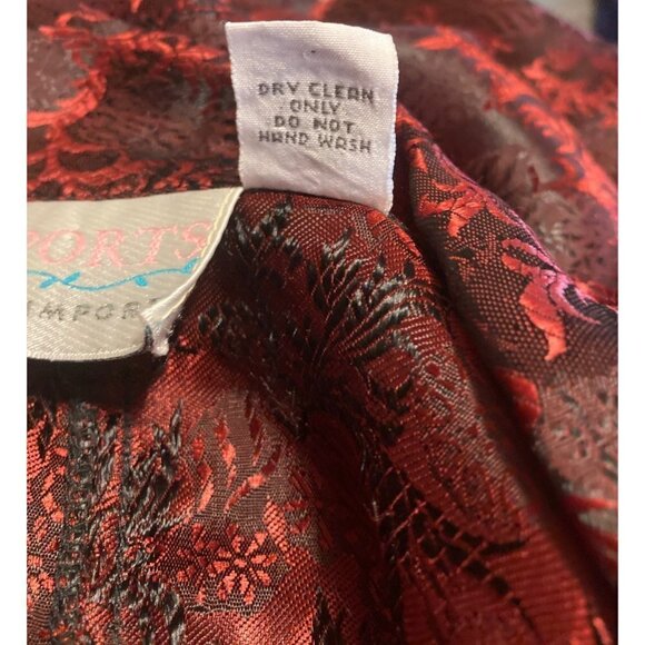 Women's Passports of Pier 1 Vintage Dressy Topper Jacket Red Brocade Small Sexy - Picture 7 of 7